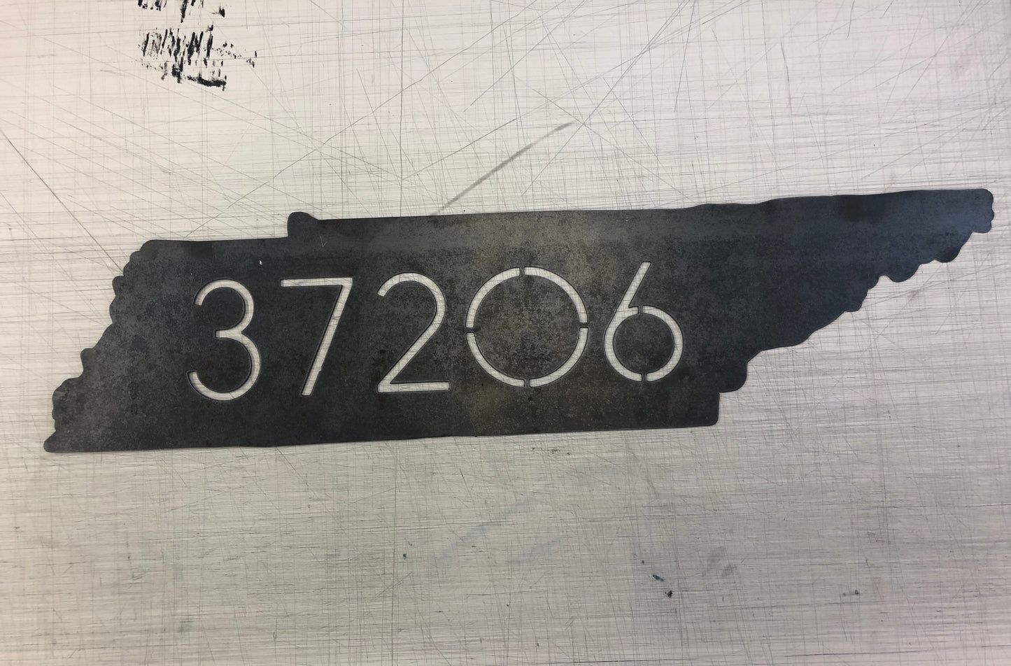 Raw Metal Zip Code Sign