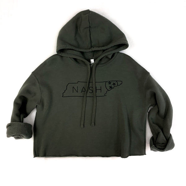 Nash Cropped Hoodie [Military Green]