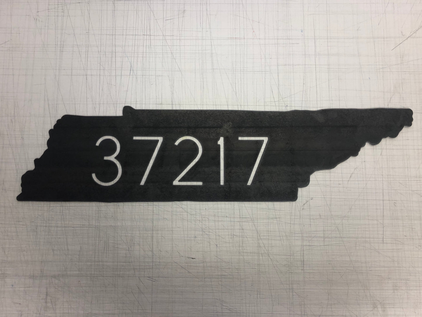 Raw Metal Zip Code Sign