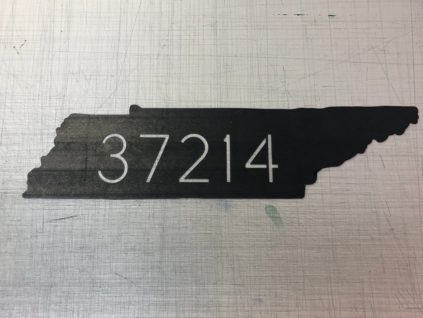 Raw Metal Zip Code Sign