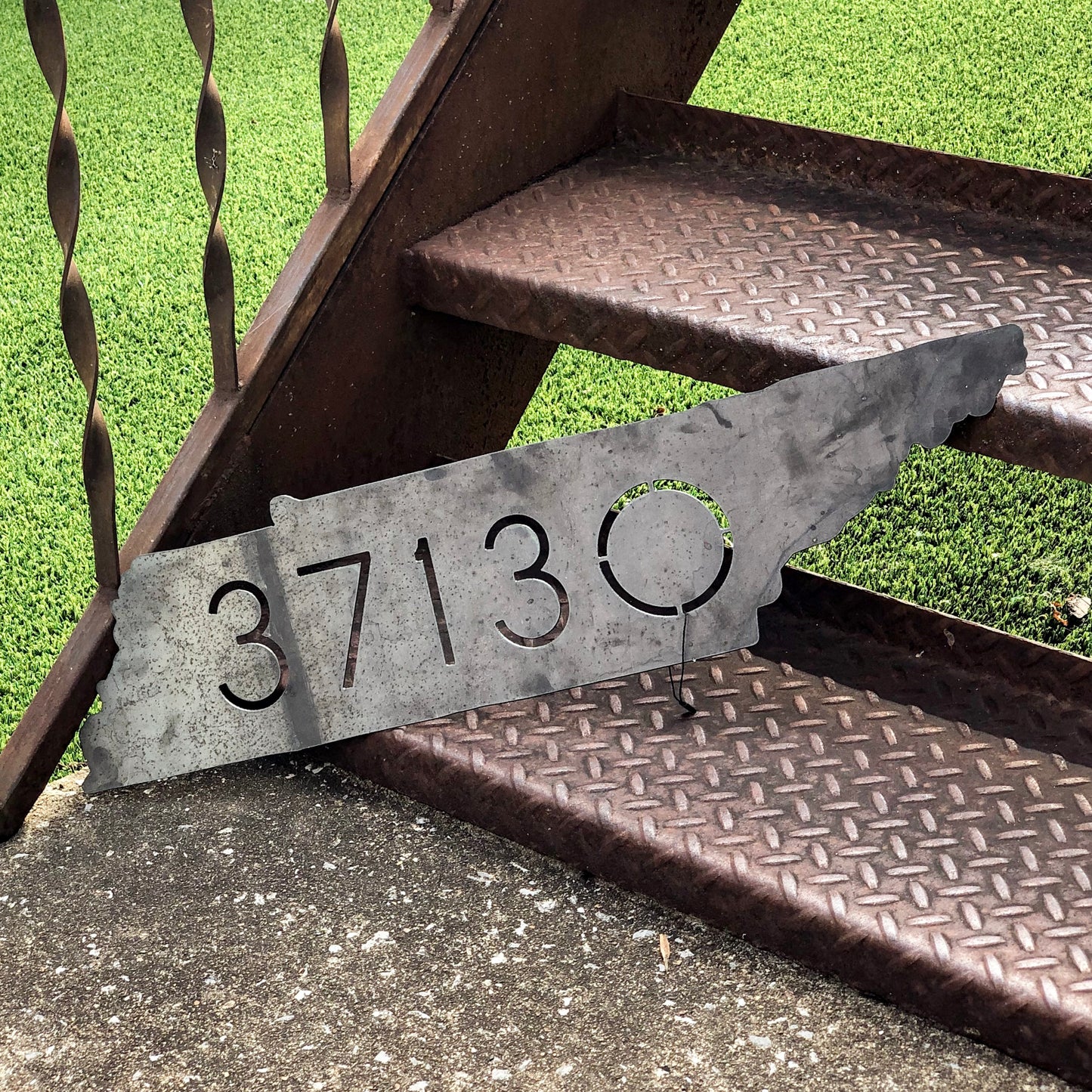 Raw Metal Zip Code Sign