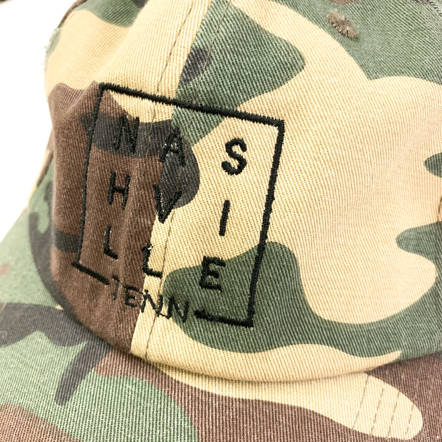 Distressed Nashville Square© Hat [Camo]