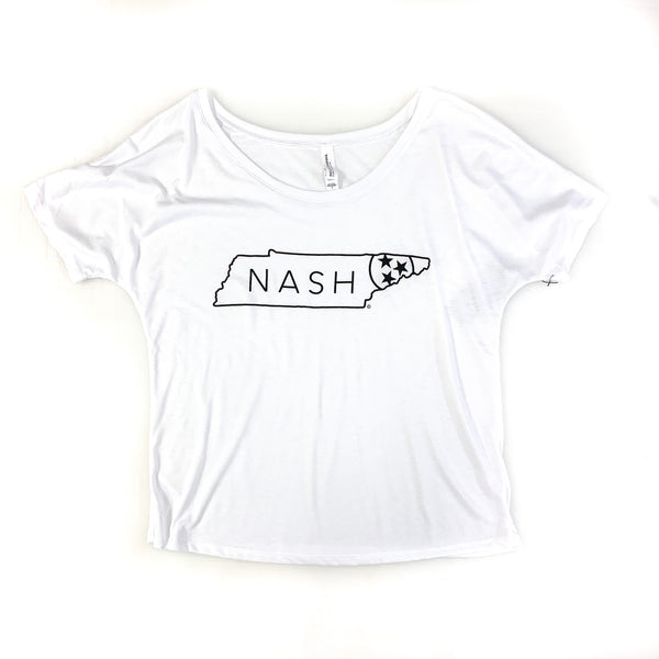 Slouchy Nash Tristar Top [White]